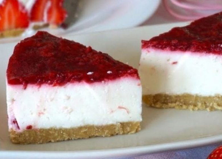 Cheesecake de fresa saludable | Sin horno